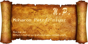Moharos Petróniusz névjegykártya